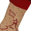 Merkloos Kerstsokken>Christmas Decoration Kerstsok - Rode Rand - H52 Cm - Jute/Polyester