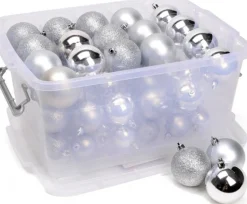 Christmas gifts Kerstboomversieringen> 70 Kerstballen In Opbergbox - Kunststof Kerstballen - O4/5/6 Cm - Mat/ Glanzend/ Glitter