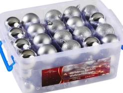 Christmas gifts Kerstboomversieringen></noscript> 70 Kerstballen In Opbergbox - Kunststof Kerstballen - O4/5/6 Cm - Mat/ Glanzend/ Glitter