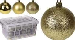 Christmas gifts Kerstboomversieringen> Kerstballen Set In Opbergbox - 70 Kerstballen - Plastic/Kunststof - O4/5/6 Cm - Mat/ Glanzend/ Glitter