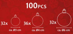Christmas gifts Kerstboomversieringen></noscript> Kerstballenset - 100 Stuks - 3/4/6Cm