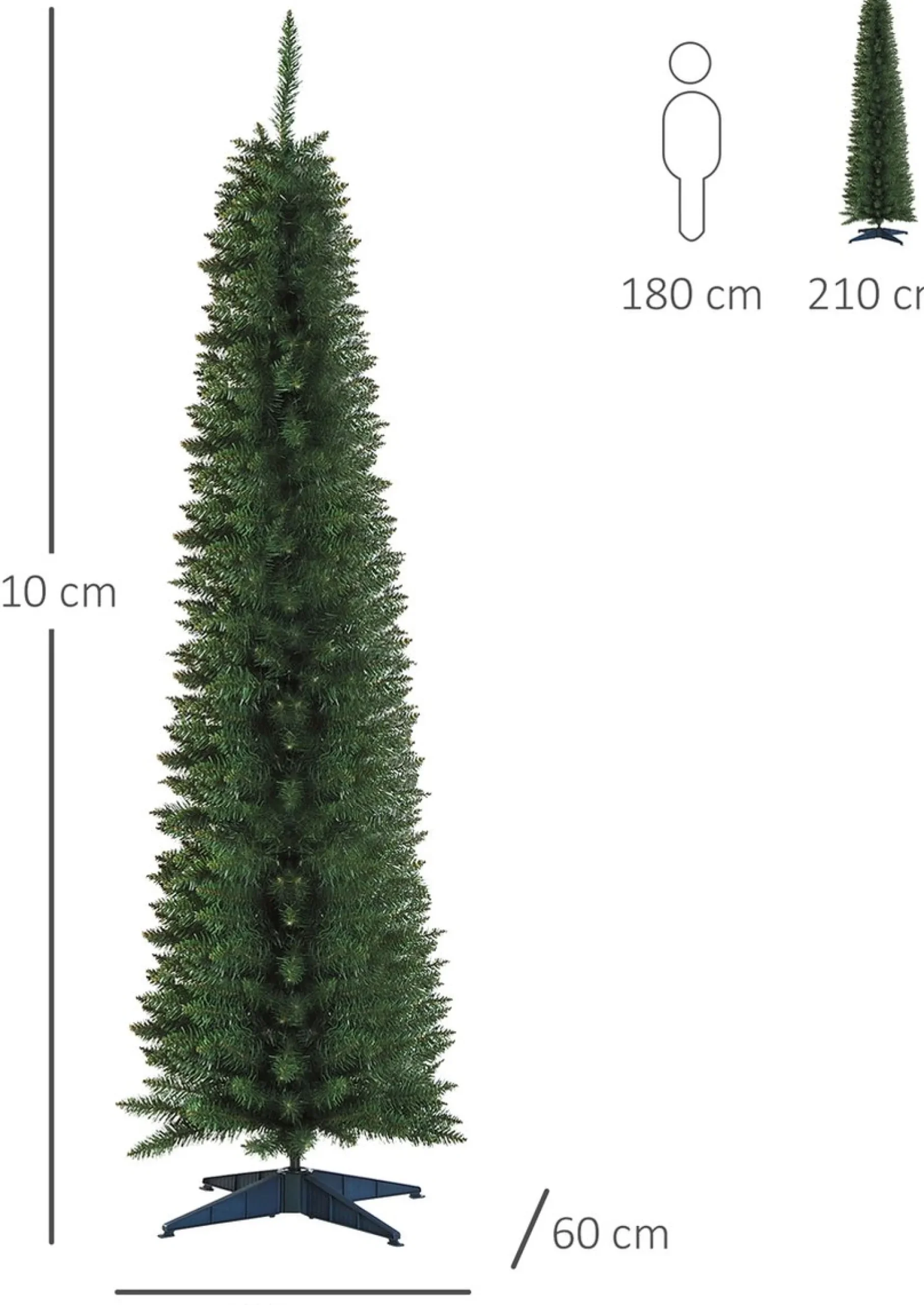 ChristmasGoodz - Kunstkerstboom - Smalle Kunstkerstboom - Smalle Kerstboom - 210 Cm Discount