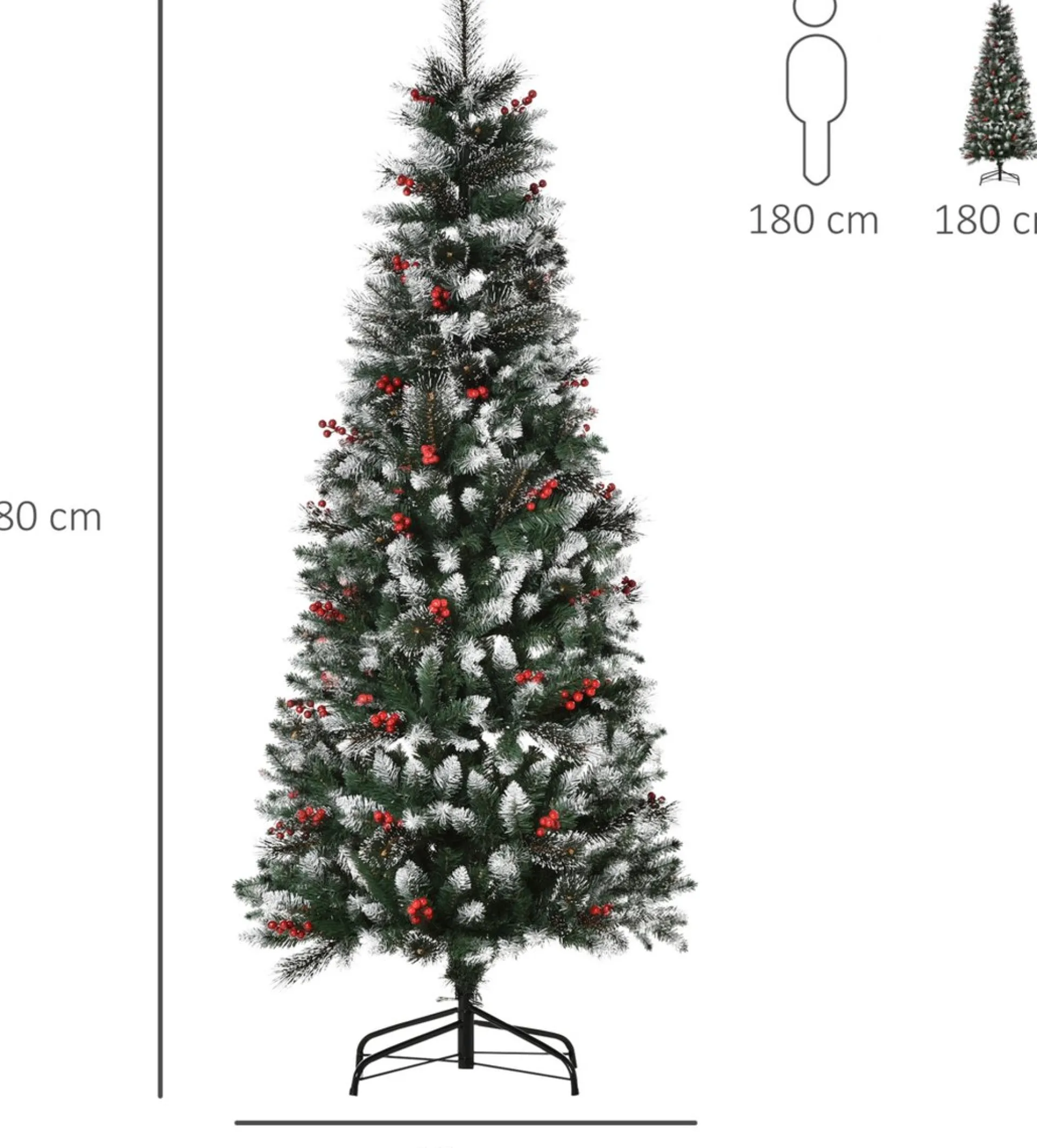 ChristmasGoodz - Kunstkerstboom - Kerstboom - Met Versiering - Kunstkerstboom Met Sneeuw - 180 Cm Flash Sale
