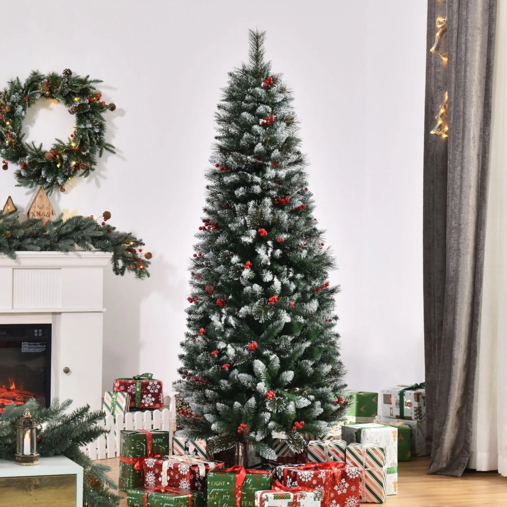 ChristmasGoodz - Kunstkerstboom - Kerstboom - Met Versiering - Kunstkerstboom Met Sneeuw - 180 Cm Flash Sale