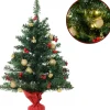 ChristmasGoodz - Kunstkerstboom - Kunstkerstboom Met Verlichting - 15 Led - Kerstballen - 60 Cm - Kerstboom Met Versiering Cheap