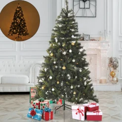 ChristmasGoodz - Kunstkerstboom - Kunstkerstboom Met Verlichting - 200 Led - Kerstballen - 180 Cm - Kerstboom Met Versiering Store