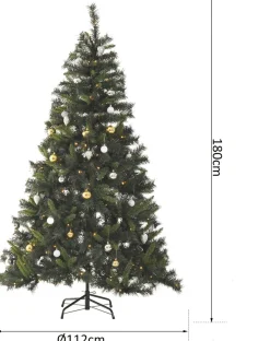 ChristmasGoodz - Kunstkerstboom - Kunstkerstboom Met Verlichting - 200 Led - Kerstballen - 180 Cm - Kerstboom Met Versiering Store