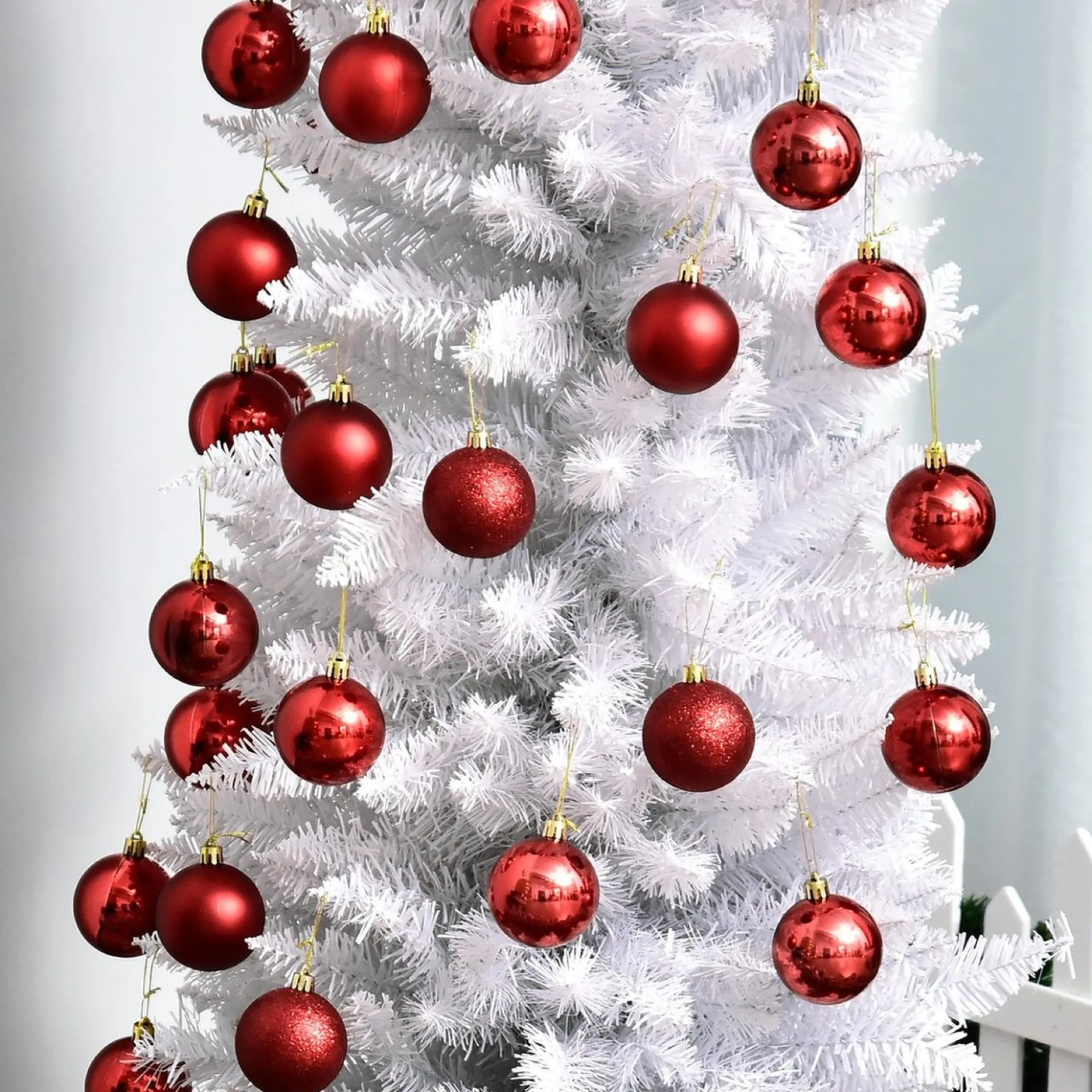 ChristmasGoodz - Kunstkerstboom - Smalle Kunstkerstboom - Smalle Kerstboom - Wit - 180 Cm Discount