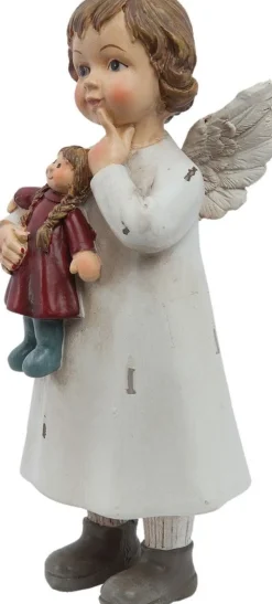 Clayre u0026 Eef Kerstbeelden></noscript>Clayre & Eef Beeld Engel 6X5X14 Cm Wit Polyresin Kerstdecoratie