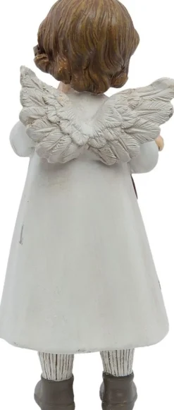 Clayre u0026 Eef Kerstbeelden></noscript>Clayre & Eef Beeld Engel 6X5X14 Cm Wit Polyresin Kerstdecoratie