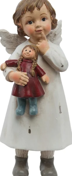 Clayre u0026 Eef Kerstbeelden></noscript>Clayre & Eef Beeld Engel 6X5X14 Cm Wit Polyresin Kerstdecoratie