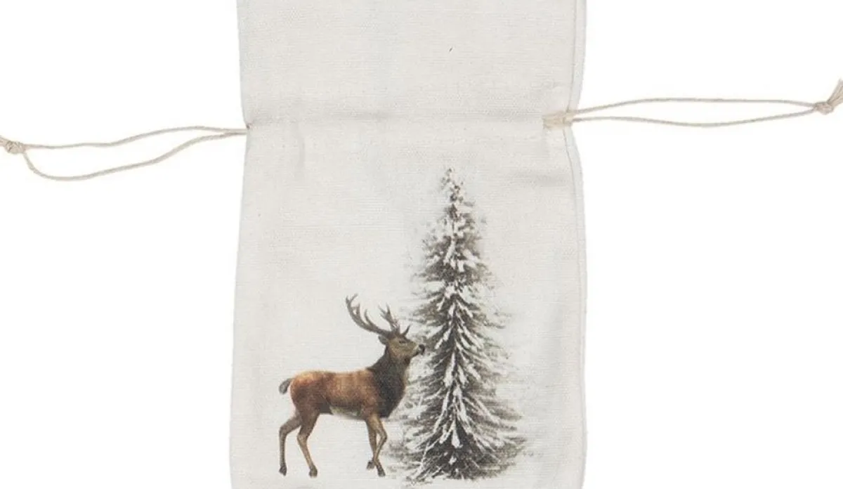 Clayre u0026 Eef Kersthanger>Clayre & Eef Decoratie Hanger Rendier 10*15 Cm Beige Synthetisch Rechthoek Kersthanger Kerstboomversiering