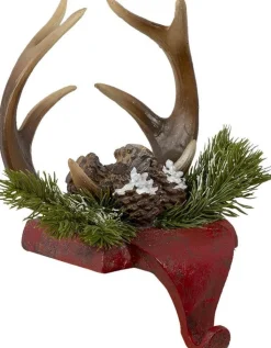 Clayre u0026 Eef Kerstsokken></noscript>Clayre & Eef Haak Kerstsok Gewei 18X24X15 Cm Rood Bruin Kunststof
