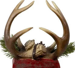 Clayre u0026 Eef Kerstsokken></noscript>Clayre & Eef Haak Kerstsok Gewei 18X24X15 Cm Rood Bruin Kunststof