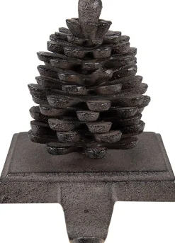 Clayre u0026 Eef Kerstsokken>Clayre & Eef Haak Kerstsok Dennenappel 11X9X13 Cm Bruin Ijzer