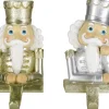 Clayre u0026 Eef Kerstsokken>Clayre & Eef Haak Kerstsok Set Van 2 Notenkraker 12 Cm Goudkleurig Kunststof Kerstdecoratie