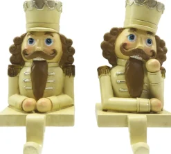 Clayre u0026 Eef Kerstsokken>Clayre & Eef Haak Kerstsok Set Van 2 Notenkraker 12 Cm Beige Bruin Kunststof Kerstdecoratie