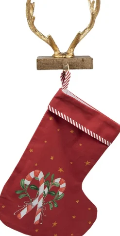 Clayre u0026 Eef Kerstsokken></noscript>Clayre & Eef Haak Kerstsok 17 Cm Goudkleurig Aluminium Gewei