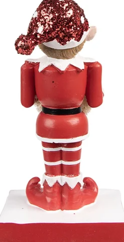 Clayre u0026 Eef Kerstsokken>Clayre & Eef Haak Kerstsok Elf 20 Cm Rood Polyresin