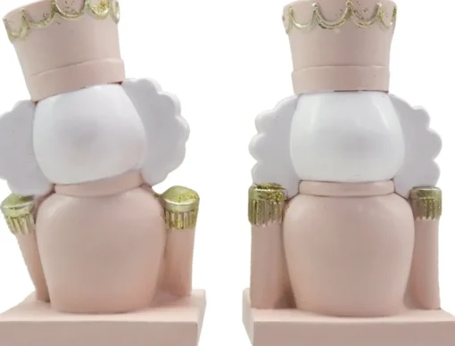 Clayre u0026 Eef Kerstsokken>Clayre & Eef Haak Kerstsok Set Van 2 Notenkraker 12 Cm Roze Wit Kunststof Kerstdecoratie