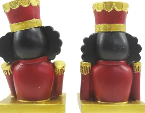 Clayre u0026 Eef Kerstsokken>Clayre & Eef Haak Kerstsok Set Van 2 Notenkraker 12 Cm Rood Goudkleurig Kunststof Kerstdecoratie