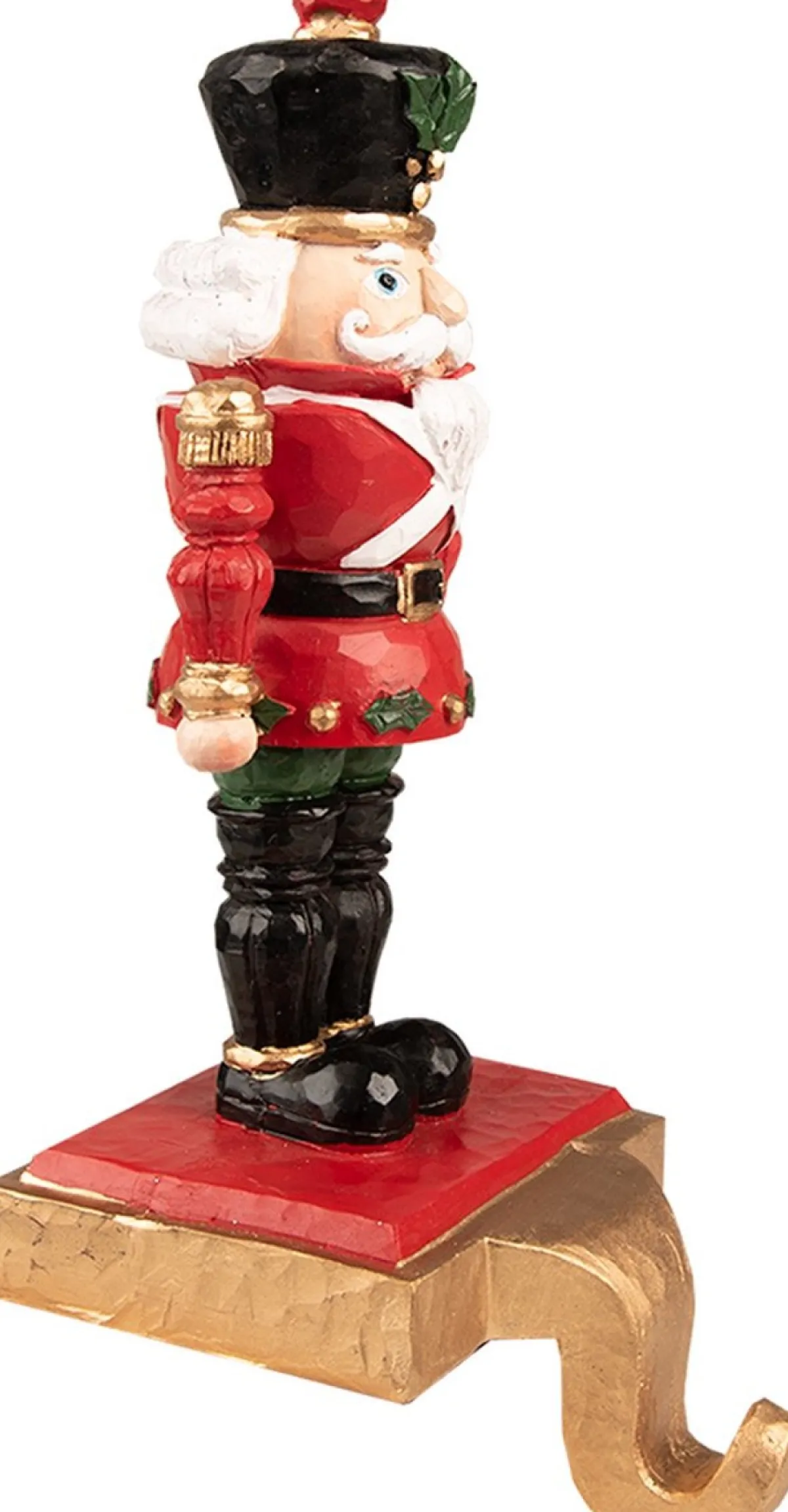 Clayre u0026 Eef Kerstsokken>Clayre & Eef Haak Kerstsok Notenkraker 24 Cm Rood Zwart Kunststof