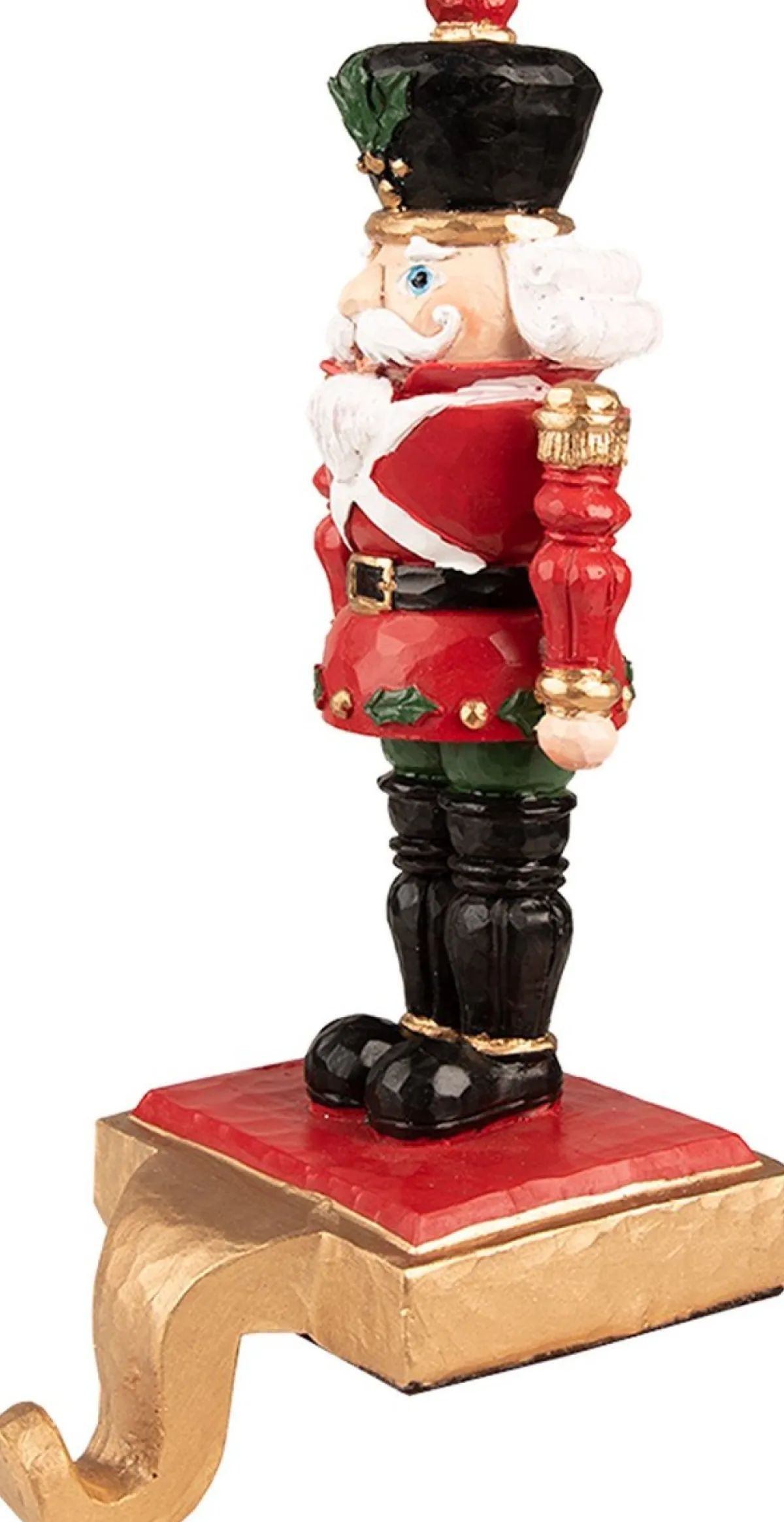 Clayre u0026 Eef Kerstsokken>Clayre & Eef Haak Kerstsok Notenkraker 24 Cm Rood Zwart Kunststof