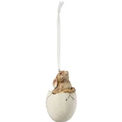 Clayre u0026 Eef Kersthanger>Clayre & Eef Hanger Ei O 5X9 Cm Bruin Kunststof Paasdecoratie