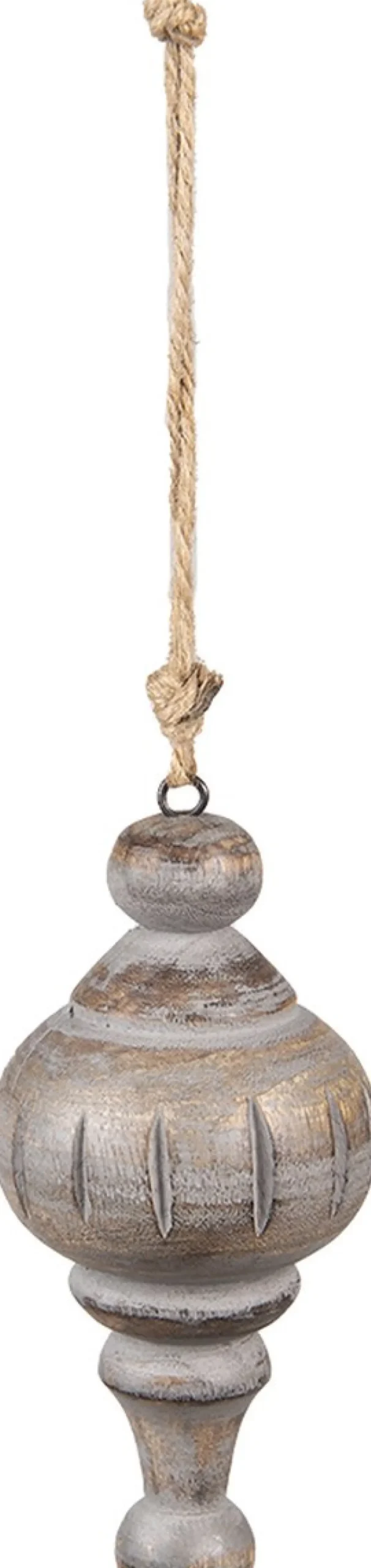 Clayre u0026 Eef Kersthanger>Clayre & Eef Hanger O 7X15 Cm Grijs Bruin Hout Woondecoratie