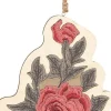 Clayre u0026 Eef Kersthanger>Clayre & Eef Hanger 27X20 Cm Roze Groen Hout Bloem Woondecoratie