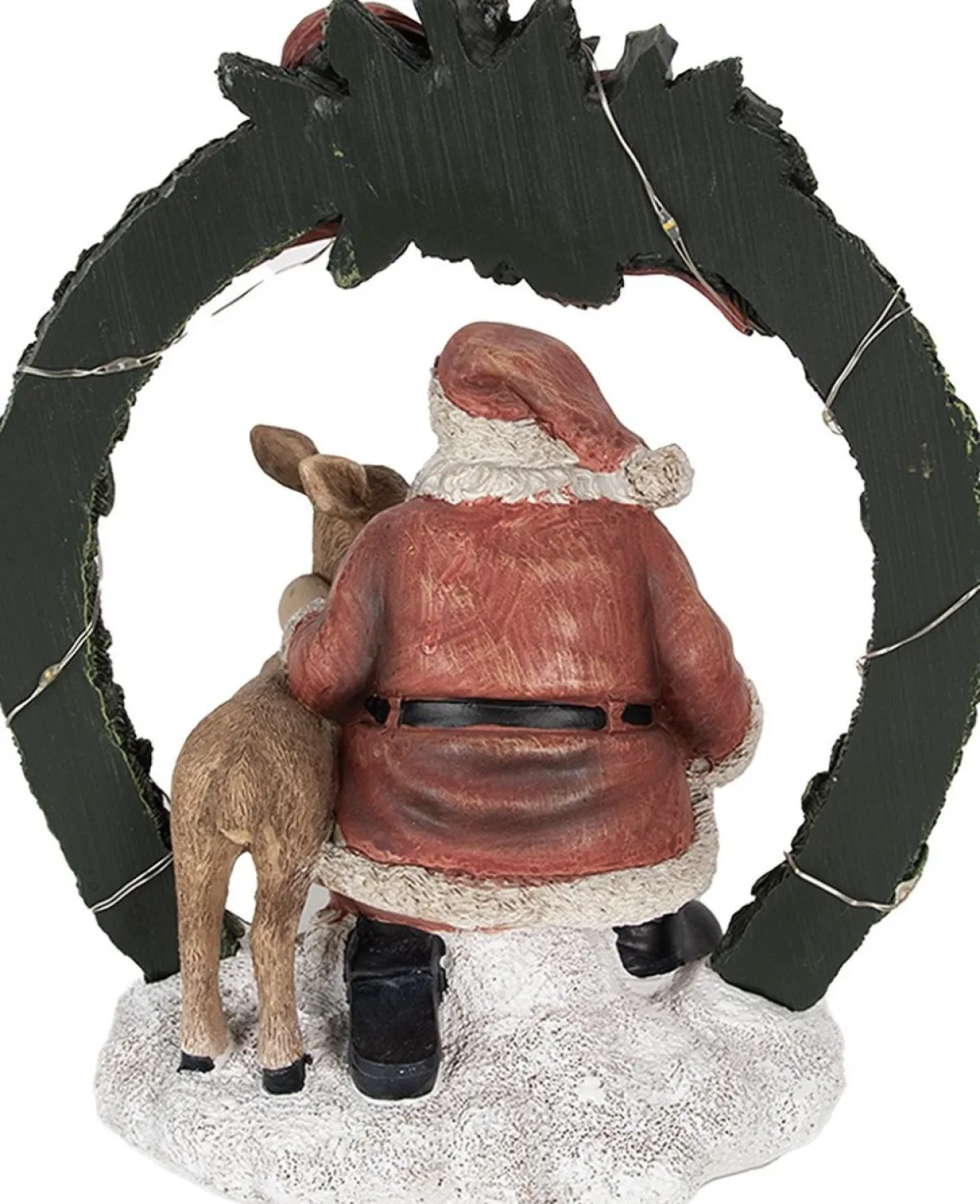 Clayre u0026 Eef Kerstbeelden>Clayre & Eef Kerstdecoratie Met Led-Verlichting Kerstman 23 Cm Rood Polyresin