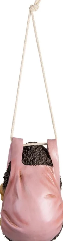 Clayre u0026 Eef Kersthanger></noscript>Clayre & Eef Kersthanger Egel 13X10X17 Cm Bruin Roze Kunststof Kerstbal