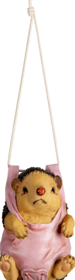 Clayre u0026 Eef Kersthanger></noscript>Clayre & Eef Kersthanger Egel 13X10X17 Cm Bruin Roze Kunststof Kerstbal