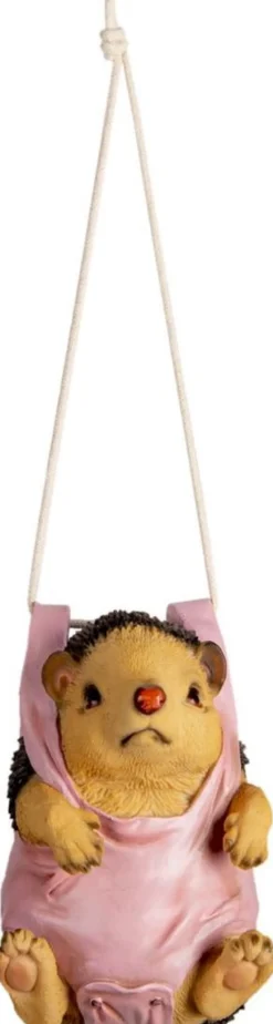 Clayre u0026 Eef Kersthanger></noscript>Clayre & Eef Kersthanger Egel 13X10X17 Cm Bruin Roze Kunststof Kerstbal