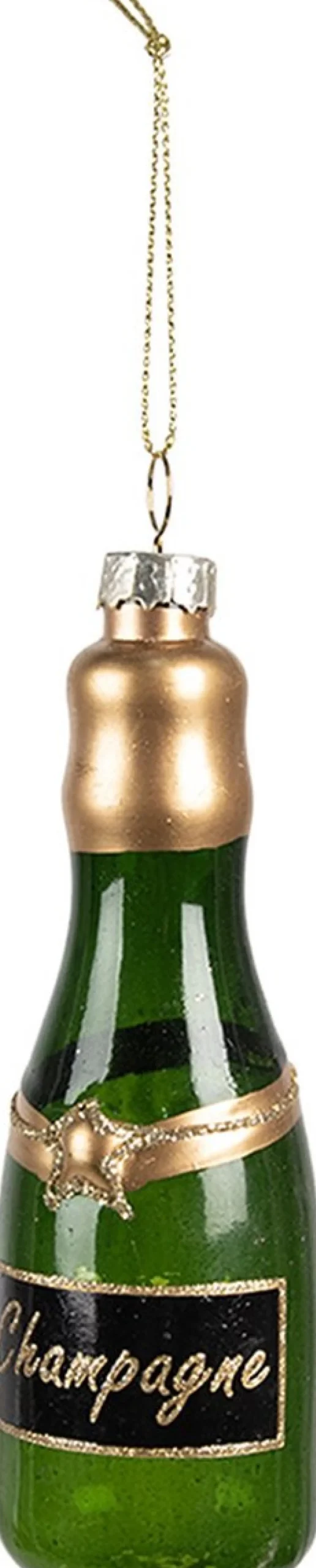 Clayre u0026 Eef Kersthanger>Clayre & Eef Kersthanger Fles 12 Cm Groen Glas Kerstboomversiering