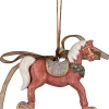 Clayre u0026 Eef Kersthanger>Clayre & Eef Kersthanger Hobbelpaard 9 Cm Rood Polyresin Kerstboomversiering