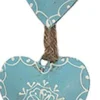 Clayre u0026 Eef Kersthanger>Clayre & Eef Kersthanger Harten 8X60 Cm Blauw Ijzer Bloem Kerstbal