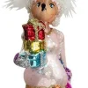 Clayre u0026 Eef Kersthanger>Clayre & Eef Kersthanger Muis 7X7X17 Cm Roze Glas Kerstbal Kersversiering Kerstboomversiering