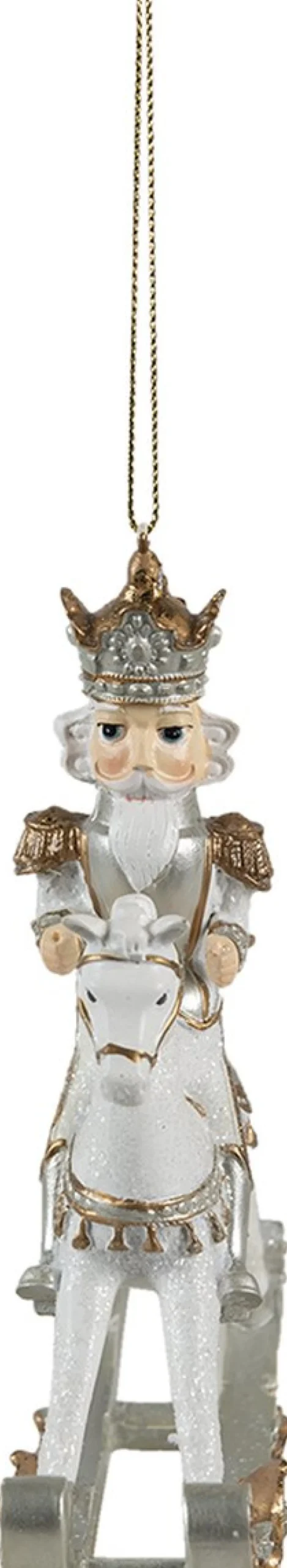 Clayre u0026 Eef Kersthanger>Clayre & Eef Kersthanger Notenkraker 15 Cm Wit Kunststof Kerstbal