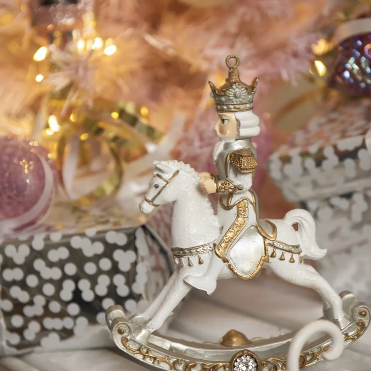 Clayre u0026 Eef Kersthanger>Clayre & Eef Kersthanger Notenkraker 15 Cm Wit Kunststof Kerstbal