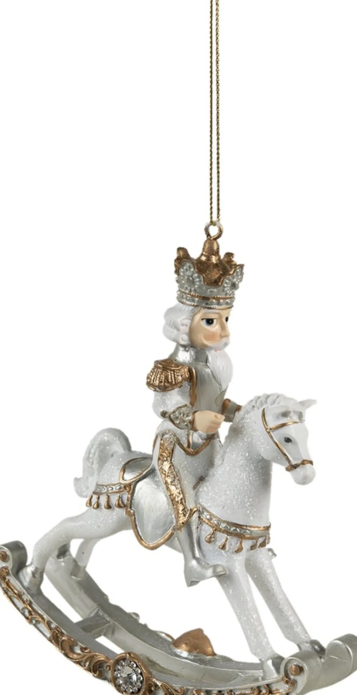 Clayre u0026 Eef Kersthanger>Clayre & Eef Kersthanger Notenkraker 15 Cm Wit Kunststof Kerstbal