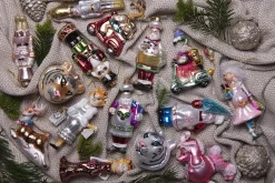 Clayre u0026 Eef Kersthanger></noscript>Clayre & Eef Kersthanger Tijger 10X9X10 Cm Goudkleurig Glas Kerstbal