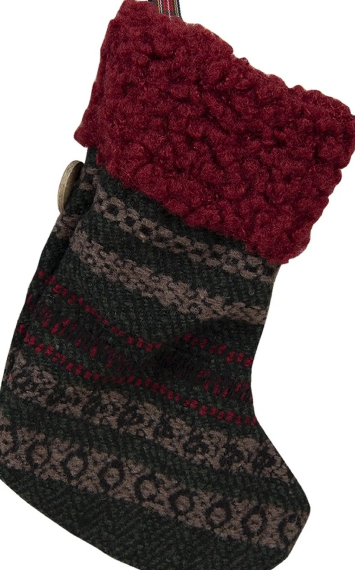 Clayre u0026 Eef Kerstsokken>Clayre & Eef Kerstsok 17 Cm Groen Rood Synthetisch