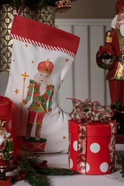 Clayre u0026 Eef Kerstsokken></noscript>Clayre & Eef Kerstsok Kerstsok 30X40 Cm Wit Rood Katoen Notenkraker