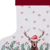 Clayre u0026 Eef Kerstsokken>Clayre & Eef Kerstsok Kerstsok 30X40 Cm Wit Rood Katoen