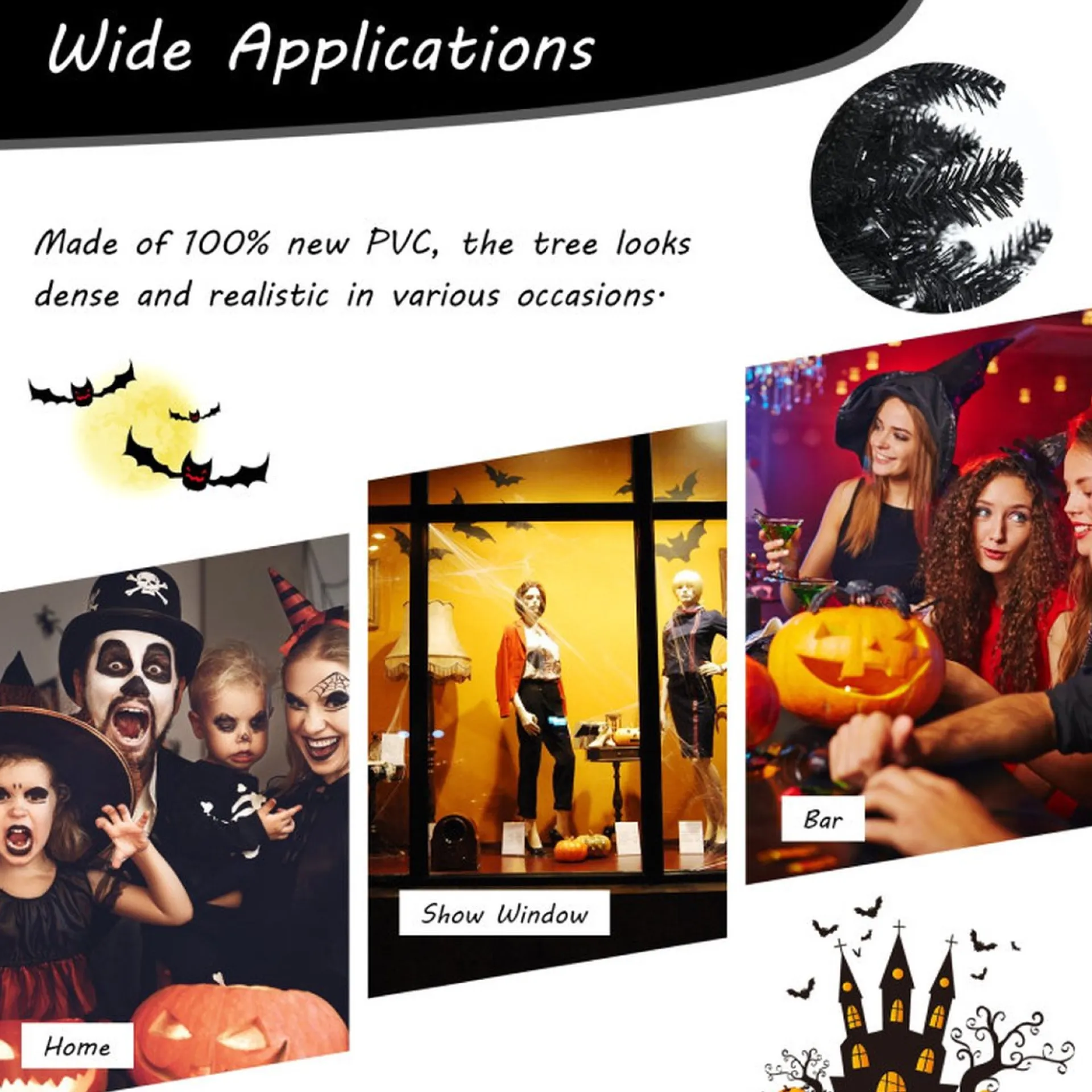 COAST™ Coast 180 Cm Verlichte Zwarte Kerstboom Met 250 Paarse Led -Lichten Fashion