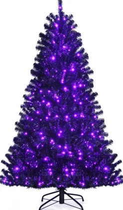 COAST™ Coast 180 Cm Verlichte Zwarte Kerstboom Met 250 Paarse Led -Lichten Fashion