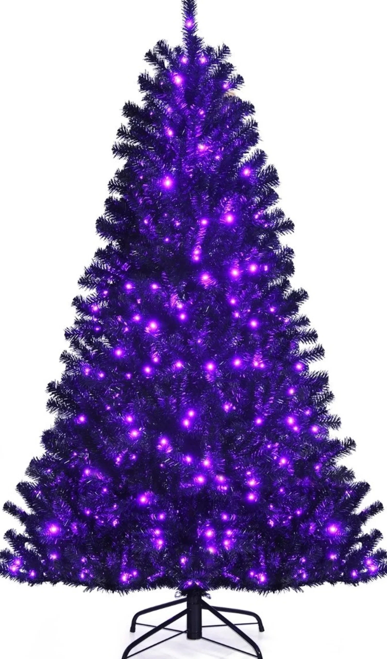 COAST™ Coast 180 Cm Verlichte Zwarte Kerstboom Met 250 Paarse Led -Lichten Fashion