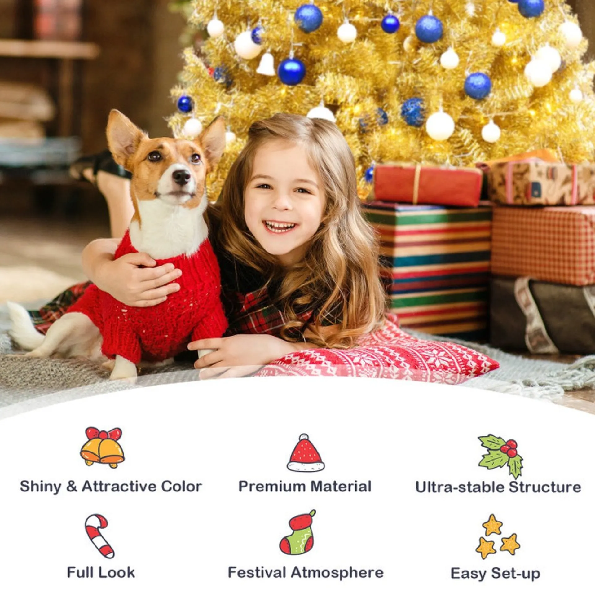 COAST™ Coast - Hoge Kunstkerstboom - Gouden Kleur - 180Cm Flash Sale