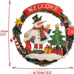 * Kerstkransen></noscript>Com-Four® Kerstkrans Gevlochten - Deurkrans